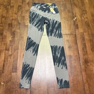 NEW VICTORIA PINK CLOUDS XS HIGH WAIST FULL LENGTH V CROSSOVER LEGGING TIE‎ DYE